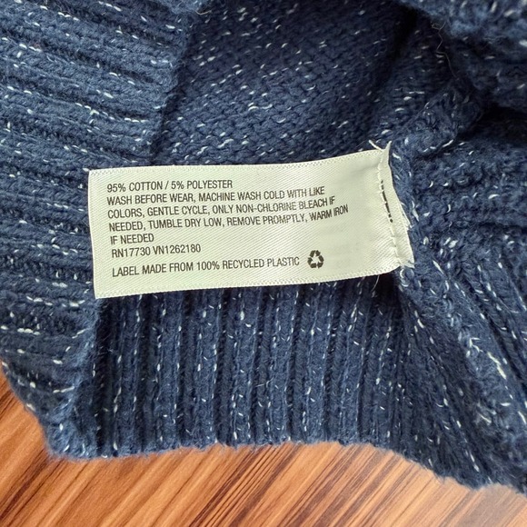 Cable Knit Shawl Collar Sweater Cat & Jack Toddler Boys Navy Blue Marled 18M - Picture 4 of 4